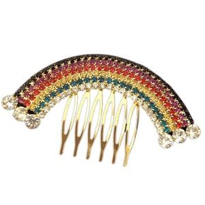 Summer Festival 🌈 Rainbow Jeweled Rhinestones hair clip